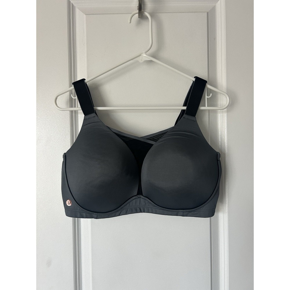 LIVI Wireless Medium-Impact Wicking Sports Bra 38DDD Gray Black